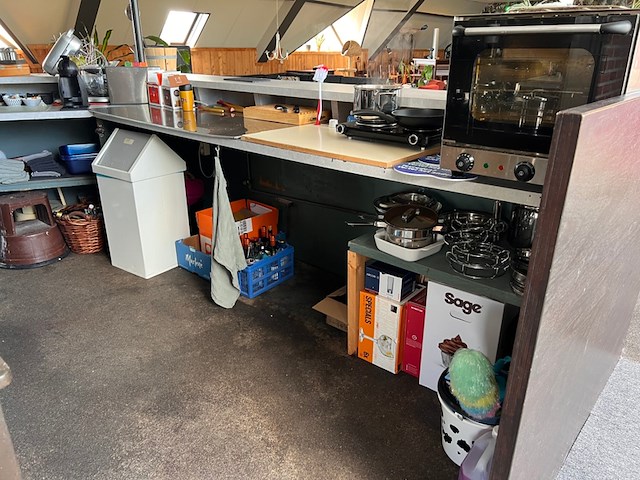 Hoekbar met toogkast zonder inhoud, donkerbruin - afbeelding 4 van  4