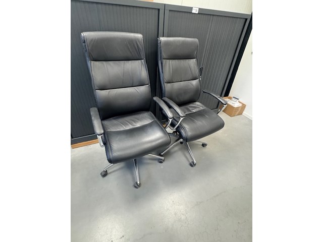 Hoekbureau met 2x bureaustoel, grijs/eiken - afbeelding 4 van  5