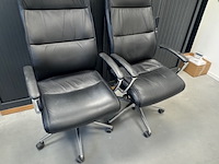 Hoekbureau met 2x bureaustoel, grijs/eiken - afbeelding 4 van  5