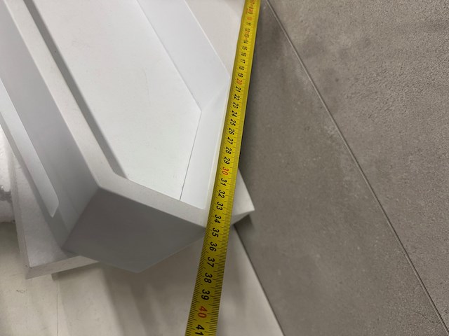 Hoekfontein solid surface 35x49x16 cm + kraan wb, wit - afbeelding 7 van  9