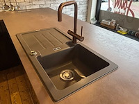 Hoekkeuken met kookeiland/bar, bauformat, zwart - afbeelding 4 van  18
