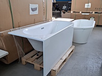 Hoekligbad back to the wall, fibrex, wit - afbeelding 1 van  9