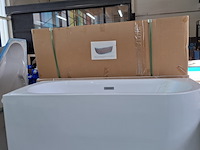 Hoekligbad back to the wall, fibrex, wit - afbeelding 2 van  9