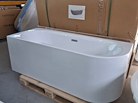 Hoekligbad back to the wall, fibrex, wit - afbeelding 3 van  9