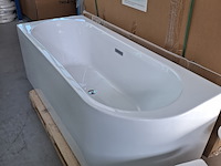 Hoekligbad back to the wall, fibrex, wit - afbeelding 4 van  9