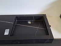 Hoekwastafel maatwerk, calacatta black - afbeelding 4 van  7