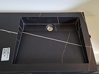 Hoekwastafel maatwerk, calacatta black - afbeelding 5 van  7