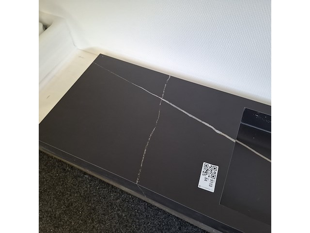Hoekwastafel maatwerk, calacatta black - afbeelding 6 van  7