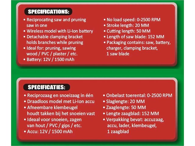 Hofftech - reciprozaag (2x) - afbeelding 4 van  4