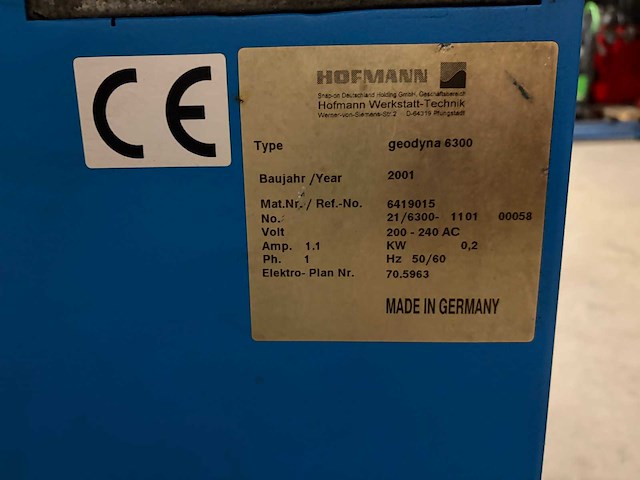 Hofmann - 2001 - geodyna 6300 - balanceer apparaat - afbeelding 11 van  11