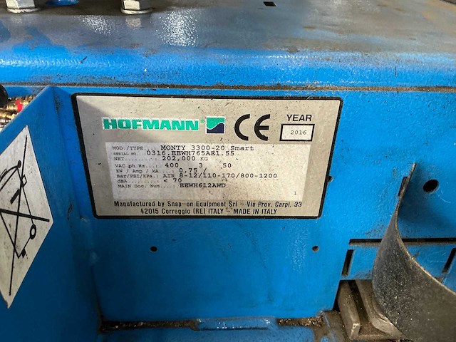 Hofmann - 2016 - monty 3300-20 smart - banden de-en montageapparaat - afbeelding 9 van  9
