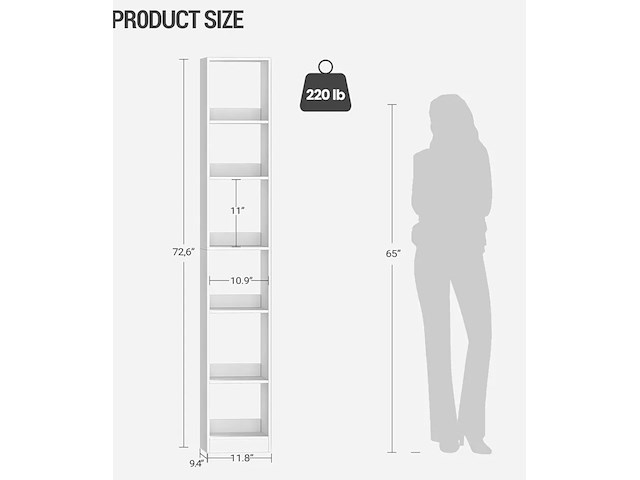 Hoge boekenkast hzuaneri, wit - afbeelding 2 van  3
