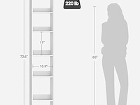 Hoge boekenkast hzuaneri, wit - afbeelding 2 van  3