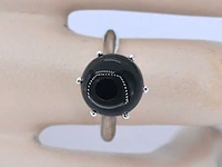 Hoge gehalte zilveren sterling ring met natuurlijke onix - juwelierskwaliteit - afbeelding 2 van  7