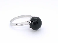 Hoge gehalte zilveren sterling ring met natuurlijke onix - juwelierskwaliteit - afbeelding 3 van  7