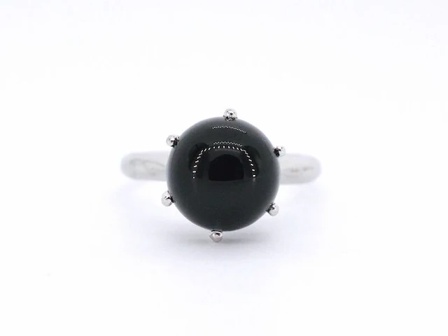 Hoge gehalte zilveren sterling ring met natuurlijke onix - juwelierskwaliteit - afbeelding 5 van  7