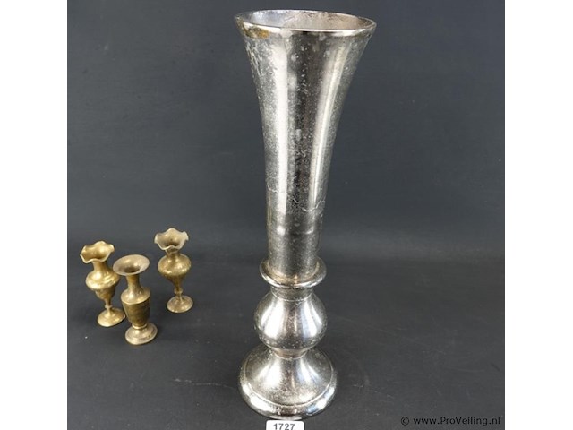 Hoge gepolijste rvs vaas - afbeelding 2 van  5