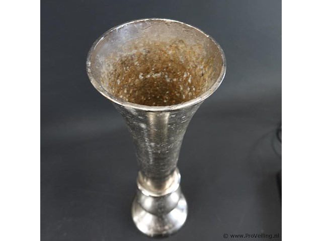 Hoge gepolijste rvs vaas - afbeelding 3 van  5