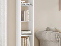 Hoge houten boekenkast hzuaneri, wit - afbeelding 1 van  3