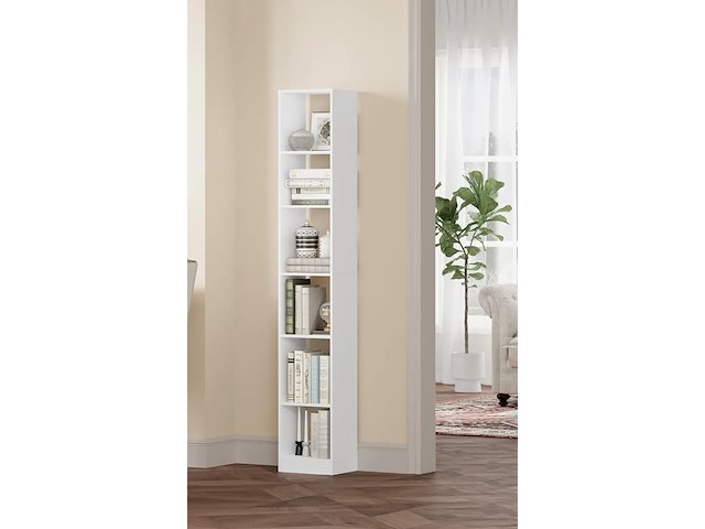 Hoge houten boekenkast hzuaneri, wit - afbeelding 2 van  3