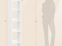 Hoge houten boekenkast hzuaneri, wit - afbeelding 3 van  3
