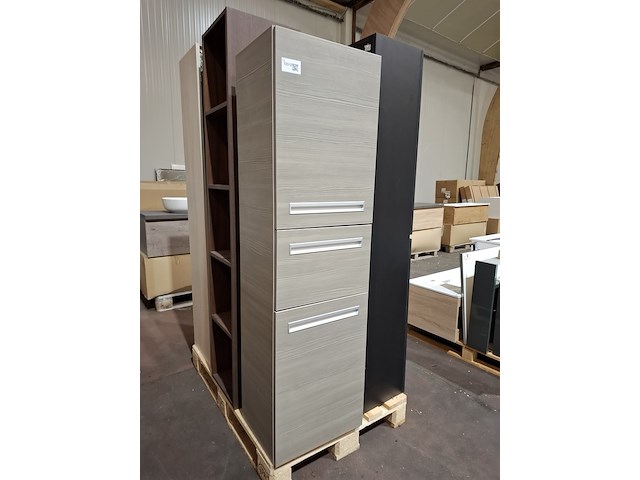 Hoge kast grijs eiken - afbeelding 1 van  6