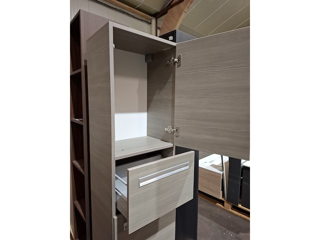 Hoge kast grijs eiken - afbeelding 3 van  6