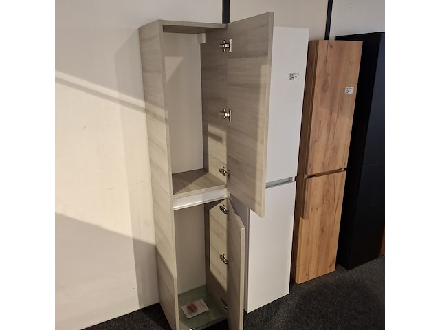 Hoge kast, hr badmeubelen, grijs essen - afbeelding 2 van  4