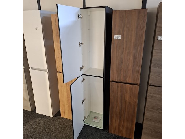 Hoge kast, hr badmeubelen, mat zwart - afbeelding 2 van  3