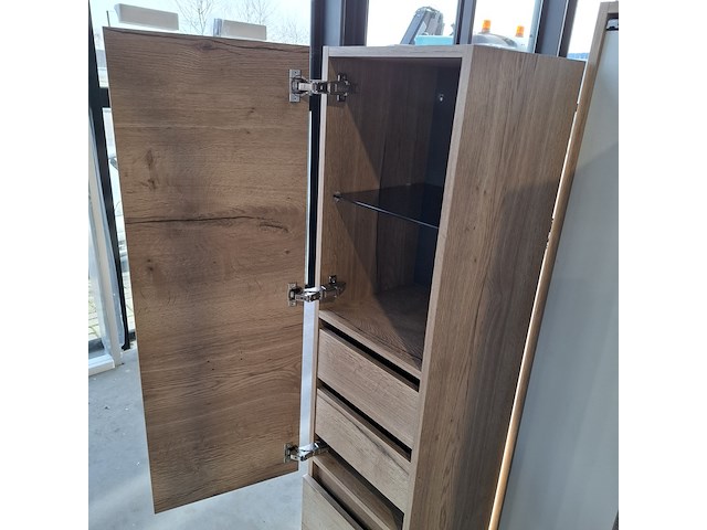 Hoge kast, hr badmeubelen, natuur eiken - afbeelding 5 van  10