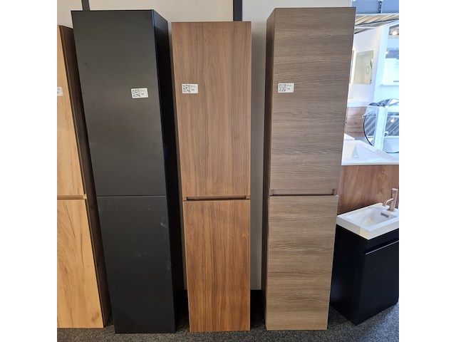 Hoge kast, hr badmeubelen, noten - afbeelding 1 van  4