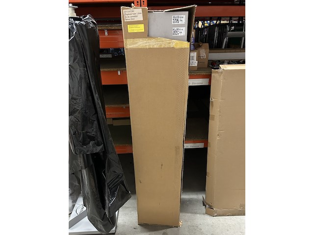 Hoge kast links greeplijst aluminium, beton zilver - afbeelding 1 van  7