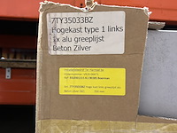 Hoge kast links greeplijst aluminium, beton zilver - afbeelding 3 van  7