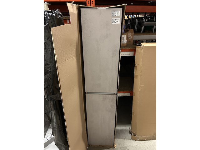 Hoge kast links greeplijst aluminium, beton zilver - afbeelding 4 van  7