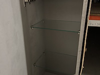 Hoge kast links greeplijst aluminium, beton zilver - afbeelding 6 van  7