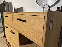 Hoge kast, naturel eikenhout - afbeelding 4 van  4