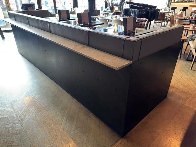 Hoge metalen industriële restaurantbank - afbeelding 4 van  13