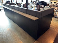 Hoge metalen industriële restaurantbank - afbeelding 4 van  13