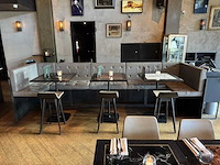 Hoge metalen industriële restaurantbank - afbeelding 6 van  13