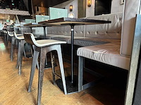 Hoge metalen industriële restaurantbank - afbeelding 12 van  13