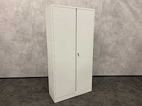 Hoge stalen 2-deurs kast met sleutel - afbeelding 1 van  8