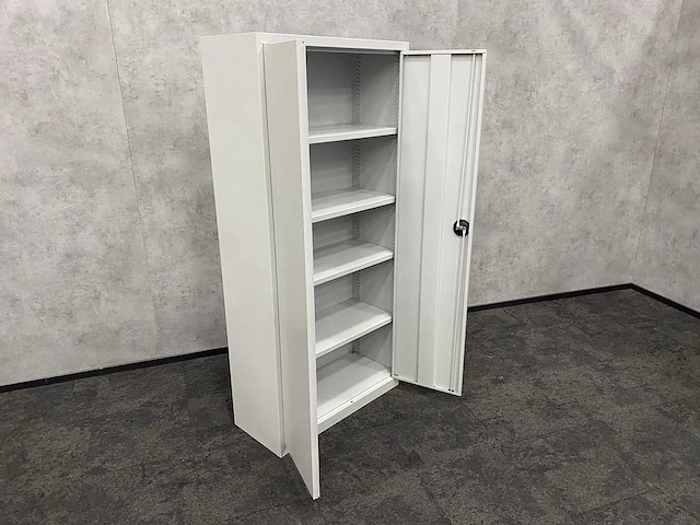 Hoge stalen 2-deurskast met sleutel - afbeelding 4 van  9