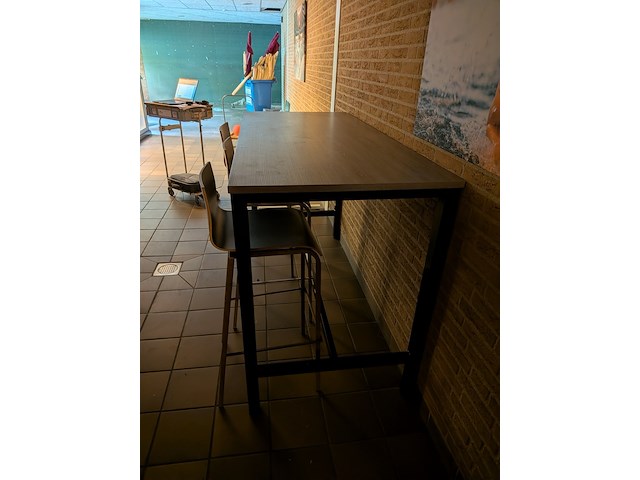 Hoge vergadertafel met 3x kruk - afbeelding 3 van  7