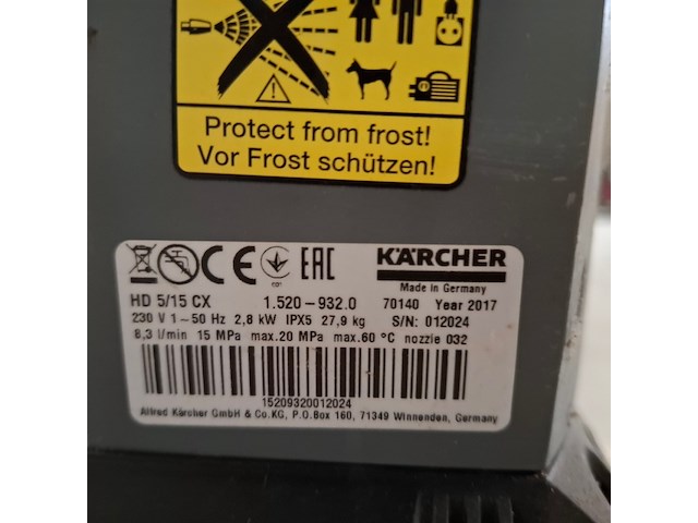 Hogedrukreiniger karcher, hd 5/15cx, bouwjaar 2017 - afbeelding 4 van  5