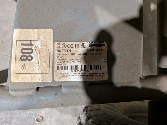 Hogedrukreiniger koud 150bar benzine, kärcher, hd7/15g, 2022 - afbeelding 7 van  12