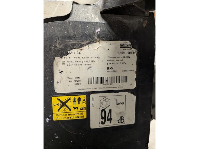 Hogedrukreiniger warm 140bar 230v kärcher, hds6/14cx, bouwjaar 2019 - afbeelding 14 van  15