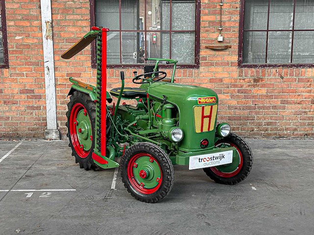 Holder 1955 1-cilinder oldtimer tractor + originele melkwagen, trh-44-x - afbeelding 14 van  48