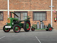 Holder 1955 1-cilinder oldtimer tractor + originele melkwagen, trh-44-x