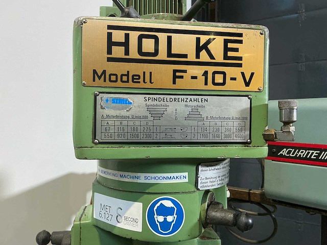 Holke - f10-v - universal milling machine - 1973 - afbeelding 4 van  11