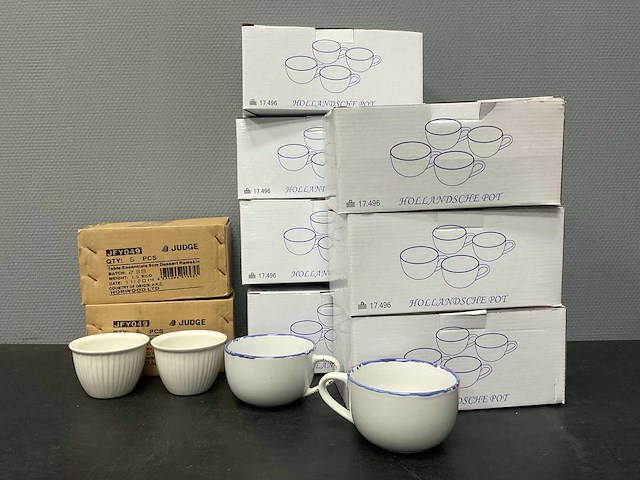 Hollandsche pot en koswa kopjes en dessert bakjes servies (40x) - afbeelding 1 van  6
